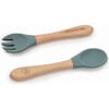 Silicone & Wooden Spoon & Spork Set, Cactus Green - Food Storage - 1 - thumbnail