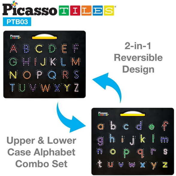 Double-Sided Magnetic Drawing Board 12x10 Upper Lower Case - STEM Toys - 3