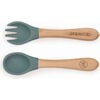 Silicone & Wooden Spoon & Spork Set, Cactus Green - Food Storage - 3