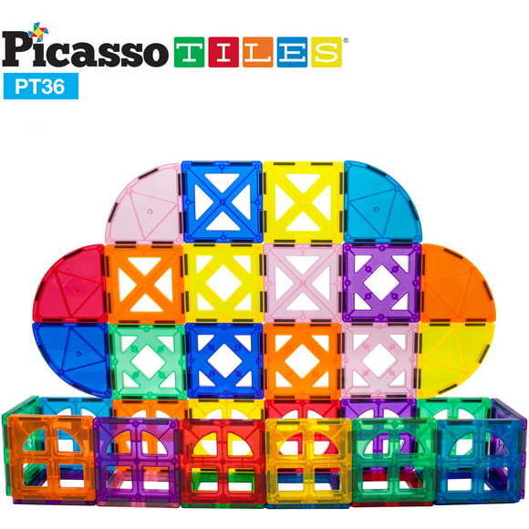 36 Pc Magnetic Building Block Quarter Round and Window Set - STEM Toys - 2