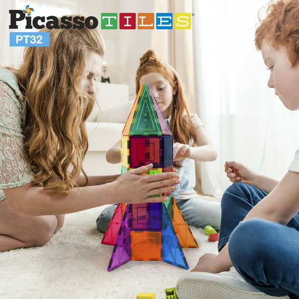 32 Piece Magnetic Rocket Tileset - STEM Toys - 2