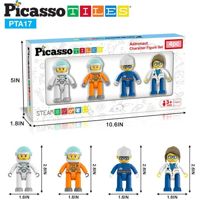 4 Piece Astronaut Character Figure Set - STEM Toys - 2