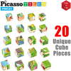 20 Piece 1" Magnetic Cube Puzzle Block Dinosaur Set - STEM Toys - 3