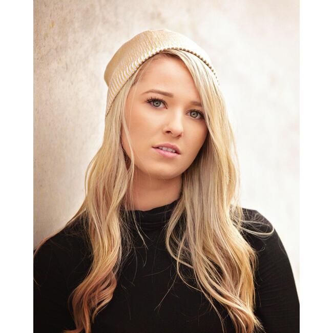 Metallic Stamp Beanie, Silver - Hats - 2
