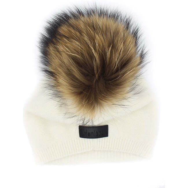 Knit Wool Faux Fur Pom Pom Hat, Charcoal