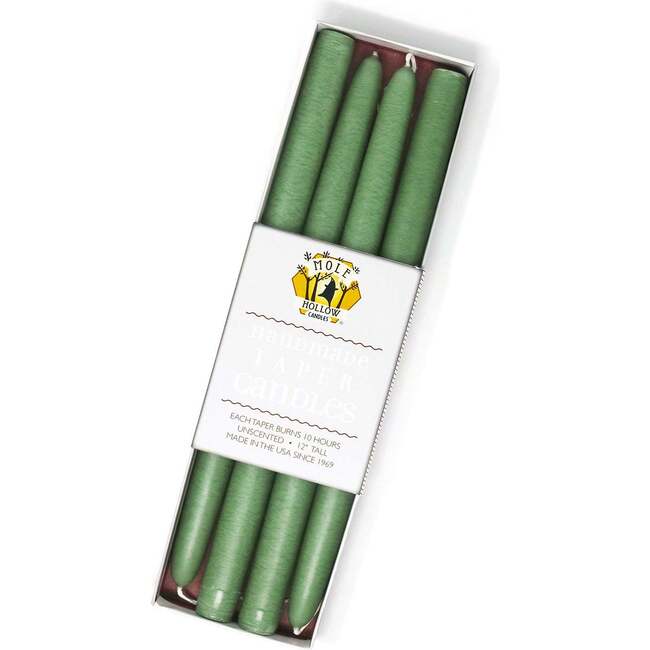12" Taper Candle  Set, Colonial Green