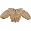 Olivia Ruffled Blouse, Alpine Terra Check - Blouses - 1 - thumbnail