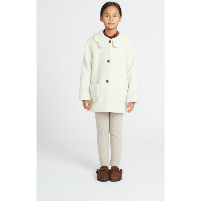 Wool Coat, Gardenia - Coats - 2