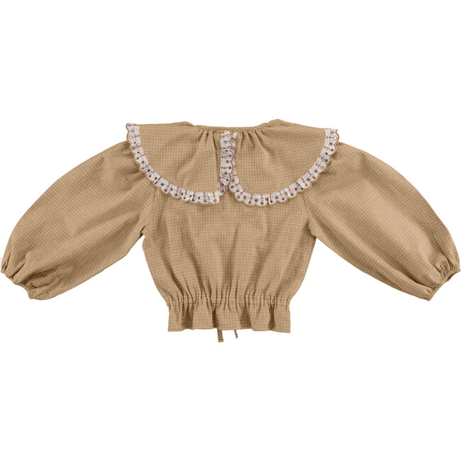 Olivia Ruffled Blouse, Alpine Terra Check - Blouses - 2