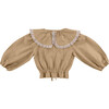 Olivia Ruffled Blouse, Alpine Terra Check - Blouses - 2
