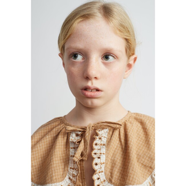 Olivia Ruffled Blouse, Alpine Terra Check - Blouses - 4
