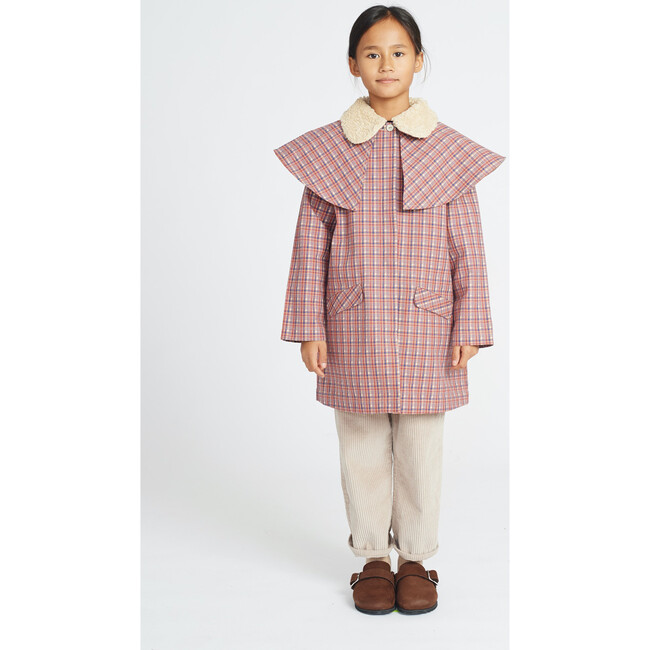 Aiko Gabardine, Red Tartan Check - Coats - 3