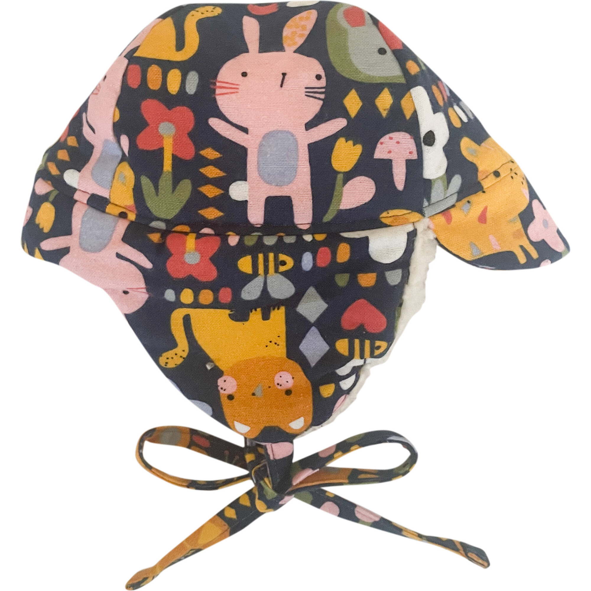 Winter Hat, Sweet Graphic Animals with tie - Hats - 1