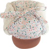 Winter Hat, Colorful Funky Dots on White with tie - Hats - 3