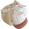 Winter Hat, Colorful Funky Dots on White with tie - Hats - 4