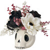 Corpse Bride Fall Halloween Arrangement In Petite Skull Planter - Planters - 1 - thumbnail