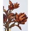 Rustic Brown Dried Look Fall Floral Arrangement In Gold Dipped Bottle Vase - Bouquets - 2