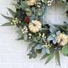 Cream Pumpkin Fall Harvest Front Door Wreath - Wreaths - 2