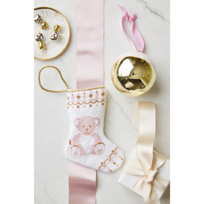 Mini Bear-y Christmas in Pink Stocking by Shuler Studio - Stockings - 2