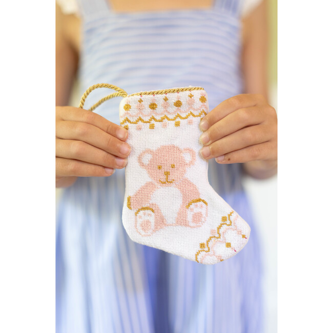 Mini Bear-y Christmas in Pink Stocking by Shuler Studio - Stockings - 4