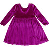 Girls Velour Steph Dress, Berry - Dresses - 1 - thumbnail