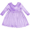 Girls Velour Steph Dress, Lavender - Dresses - 1 - thumbnail