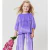 Girls Velour Rowan Top, Lavender - Shirts - 2