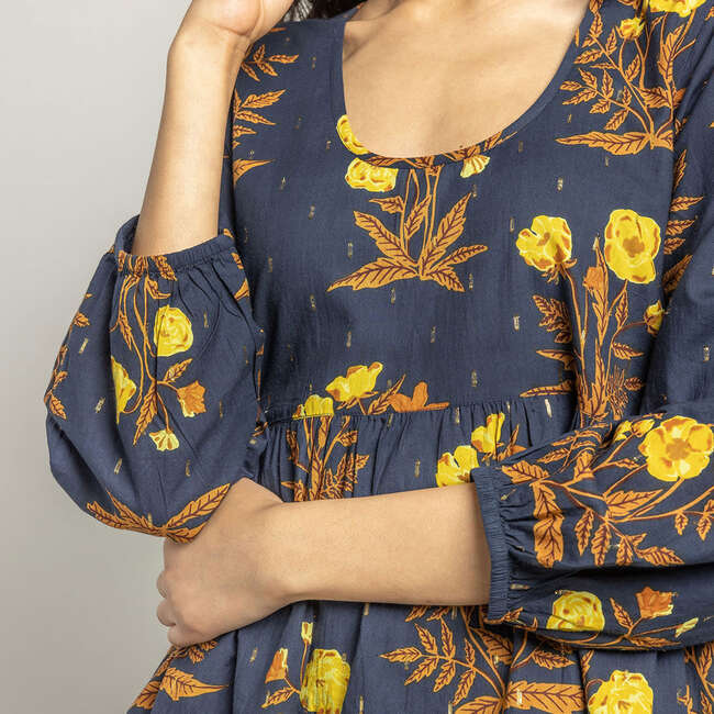 Womens Michelle Dress, Navy Poppy - Dresses - 2