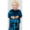 Girls Velour Rowan Top, Midnight Blue - Shirts - 2