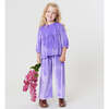 Girls Velour Theodore Pant, Lavender - Pants - 2
