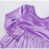 Girls Velour Steph Dress, Lavender - Dresses - 3