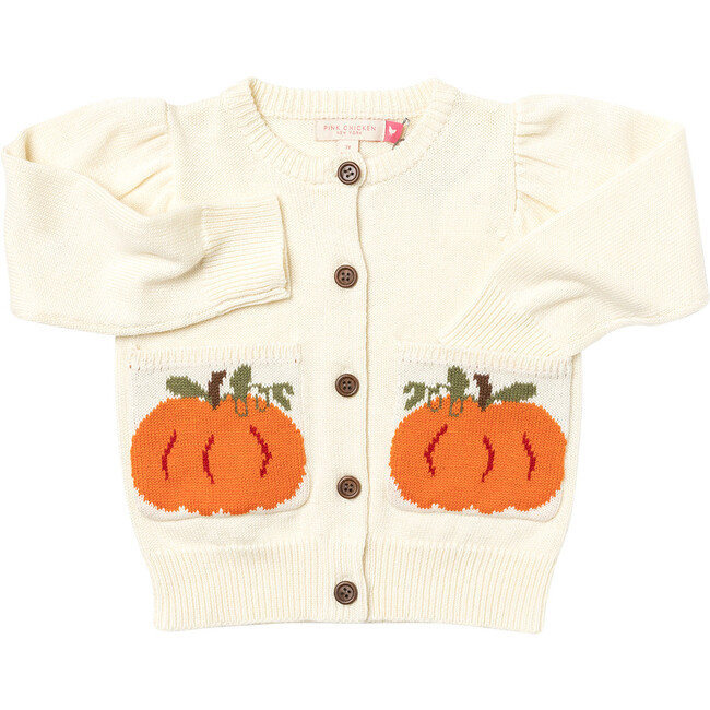 Girls Pocket Sweater, Pumpkin