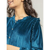 Womens Velour Kalani Dress, Midnight Blue - Dresses - 2