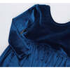 Girls Velour Steph Dress, Midnight Blue - Dresses - 3