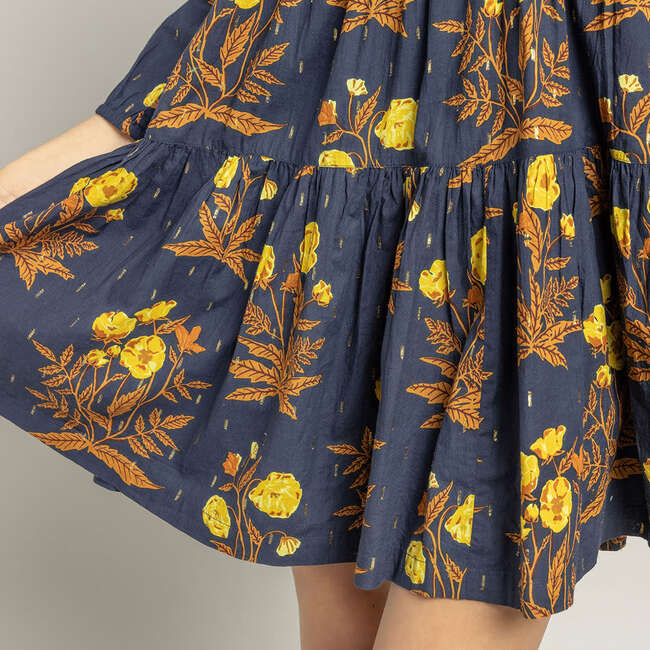 Womens Michelle Dress, Navy Poppy - Dresses - 3