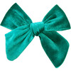 Girls Velour Bow, Teal - Hair Accessories - 1 - thumbnail