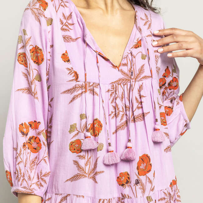 Womens Indira Dress, Lavender Poppy - Dresses - 2
