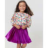 Girls Velour Gianna Skirt, Berry - Skirts - 2