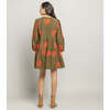 Womens Michelle Dress, Dark Olive W/ Embroidery - Dresses - 3