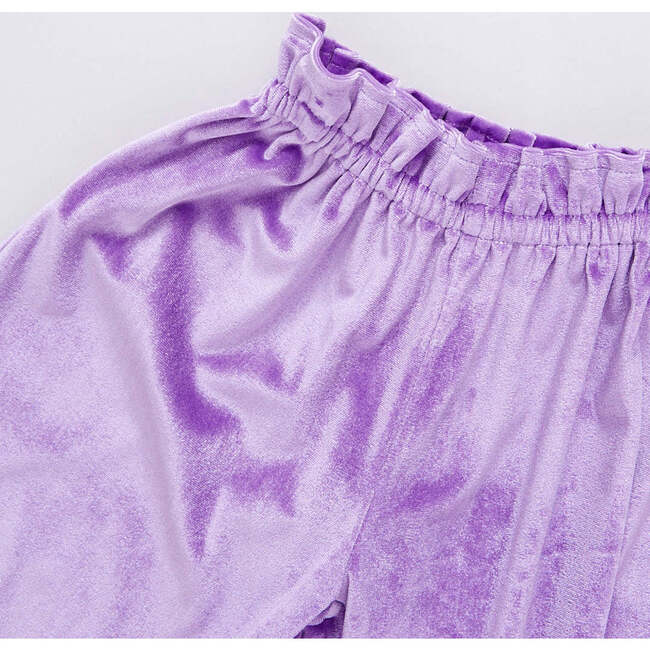 Girls Velour Theodore Pant, Lavender - Pants - 3