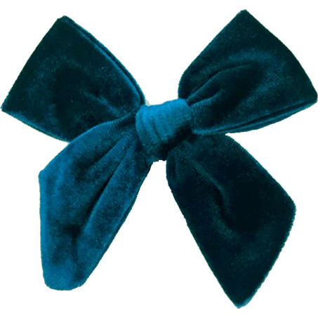 Girls Velour Bow, Midnight Blue
