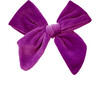 Girls Velour Bow, Berry - Hair Accessories - 1 - thumbnail