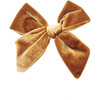 Girls Velour Bow, Gold - Hair Accessories - 1 - thumbnail