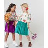 Girls Velour Gianna Skirt, Teal - Skirts - 2