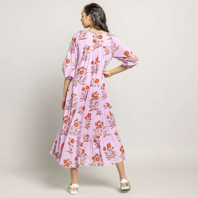 Womens Indira Dress, Lavender Poppy - Dresses - 3