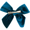 Girls Velour Bow, Midnight Blue - Hair Accessories - 2