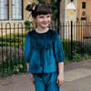 Girls Velour Rowan Top, Midnight Blue - Shirts - 4