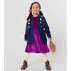 Girls Velour Steph Dress, Berry - Dresses - 5