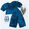 Girls Velour Rowan Top, Midnight Blue - Shirts - 5