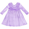 Girls Velour Steph Dress, Lavender - Dresses - 6